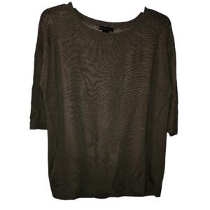 Design History Brown Short Sleeve Blouse Size 1X